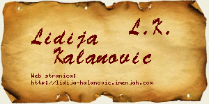 Lidija Kalanović vizit kartica